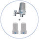 Faucet Mount Water Filter Ceramic / Compact Activated Carbon with 2 Spare Filters PW3000 0.3 μm