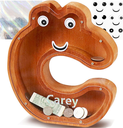 Lakpopya Letter C Shaped Wooden Piggy Bank 20.5 X 4 X 23 Cm