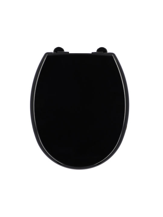 Eurocasa Καπάκι Λεκάνης Soft Close Πλαστικό 37.5x37.5cm Μαύρο