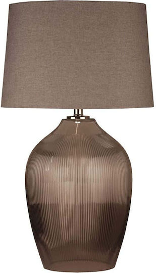 InTheBox Glas Tischlampe mit Gray Schirm und Transparent Basis