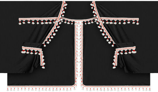 Lampa Truck Curtains Luxury Pro Cabin Black Red Set Lampa 8 Pieces L9604.0