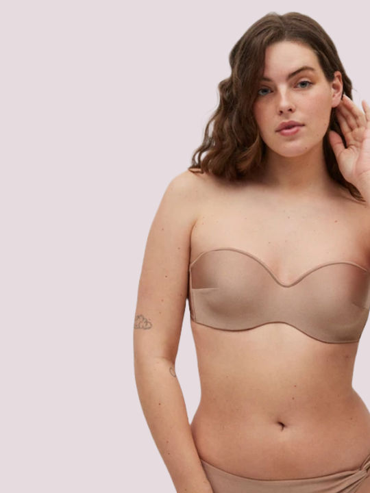 Trägerloses Bikinioberteil C Becher Mit Polsterung Desert Taupe