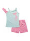 Kinder-Set mit Shorts Sommer 3Stück Light Blue