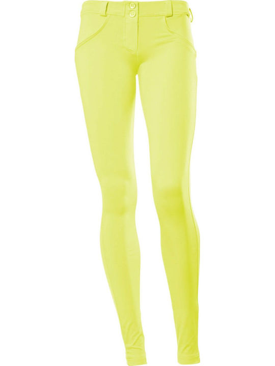 Freddy Women's Fabric Trousers Push-up Skinny Fit Yellow
