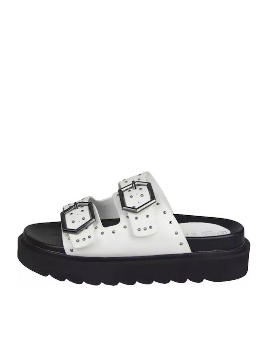 Γυναικεία Σανδάλια Flatforms Λευκά