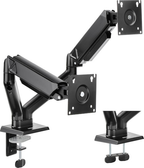 SENSE7 Hang Double Επιτραπέζια Βάση για 2 Οθόνες έως 32" με Βραχίονα