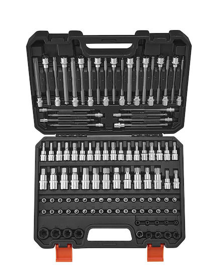 Bit Socket Set 107-piece Sae Metric Hex Torx E-torx Tamper-proof Extra Long