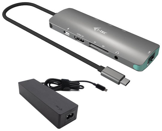 i-tec USB-C Докинг станция с HDMI 4K Сребрист (C31NANOLANPD100)