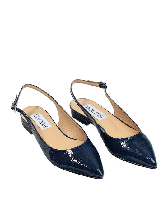 Anatomic Leather Pointy Slingback Ballerinas Blue