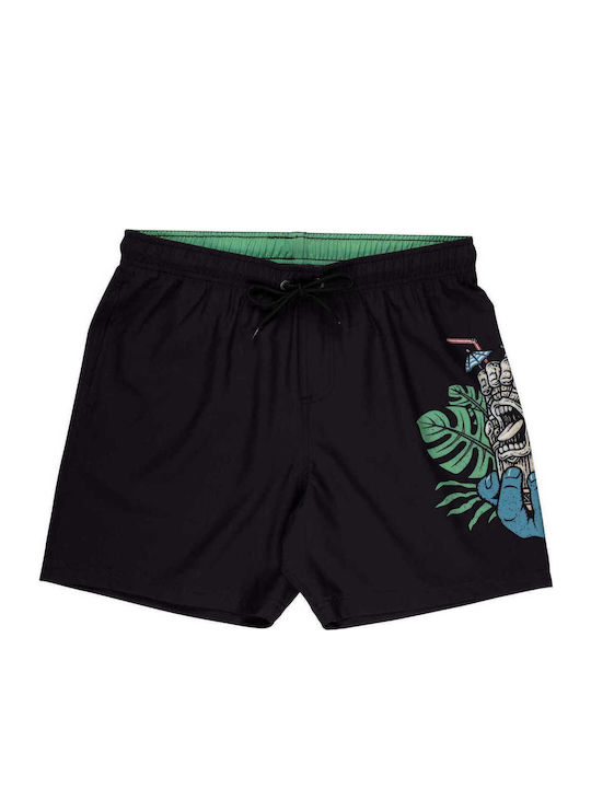 Hand Men's Swimwear Shorts Black with Patterns