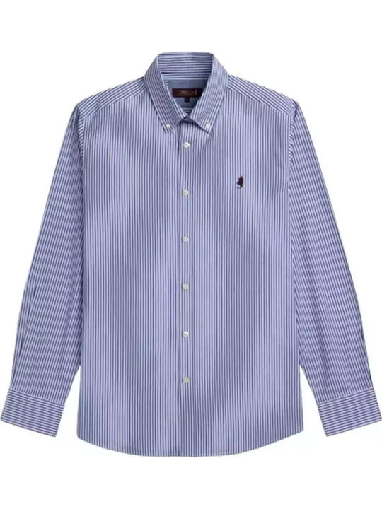 Μακρυμάνικo Βαμβακερό Πουκάμισο Ριγέ Navy Blazer