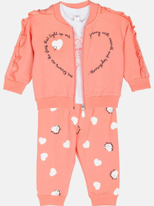 Kids Sweatpants Set Coral 3pcs Dreams