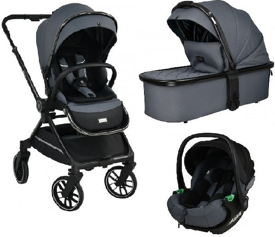 Bebe Stars Mirage Ρυθμιζόμενο Καρότσι 3 σε 1 Kατάλληλο για Nεογέννητο Grey