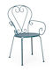 Schmiedeeiserner Stuhl Metallisch Etienne Petrol 49x49x89εκ.