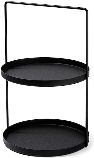 Aberto Design Μεταλλική Εταζέρα Μαύρη Ø21xY33cm
