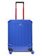 Piquadro Cabin Hard Travel Suitcase Pop Blue with 4 Wheels Height 55cm
