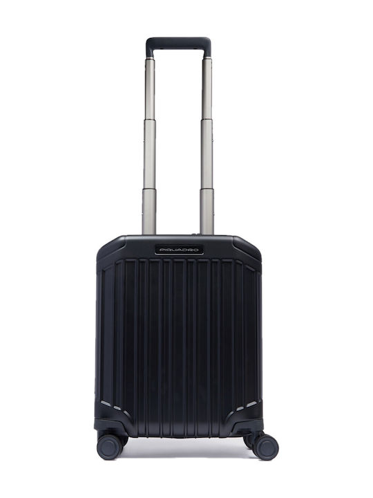 Piquadro Valiză De Călătorie Cabină Neagră Cu 4 Roți Înălțime 45cm