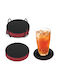 Double-sided Non-slip Felt Coasters Glasses Σουβέρ Ξύλινο Μαύρο 21τμχ