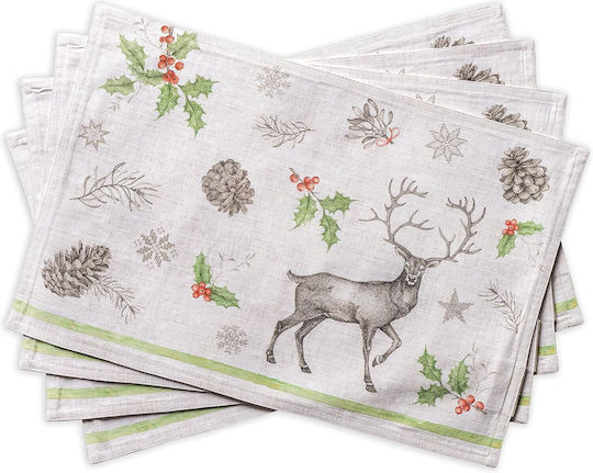 Placemats Maison D'hermine Christmas Brown 48x33cm 4pcs