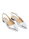Anatomic Leather Pointy Slingback Ballerinas Silver