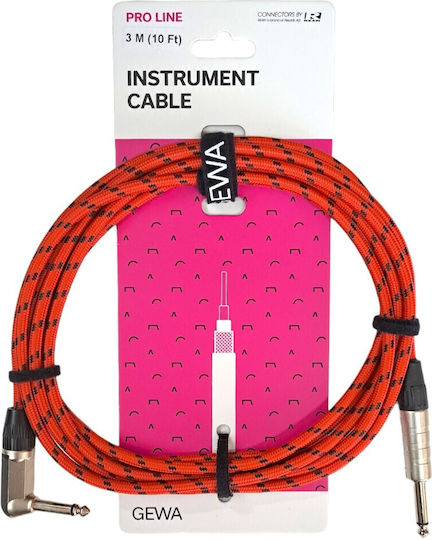 Gewa Pro Line Cable 6.3mm male - 6.3mm male 3m Red (190.518)