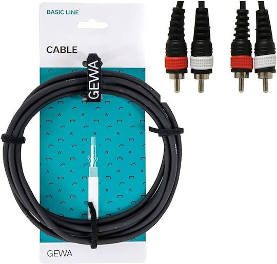 Gewa Kabel 6,3mm Stecker - 6,3mm Stecker 1.5m (190.190)