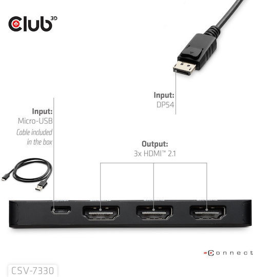 Club3D Μετατροπέας DisplayPort male σε HDMI female 1τμχ CSV-7330