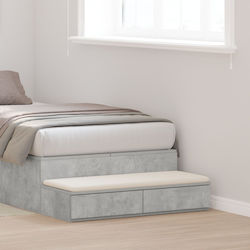vidaXL Sertar de pat din Lemn Concrete Grey 80x...