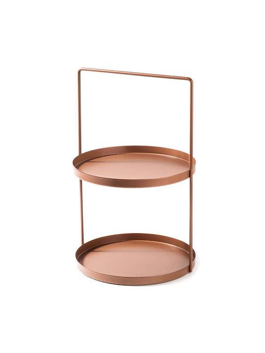 Aberto Design Metallic Dessert Tower Stand Orange Ø21cmxY33cm