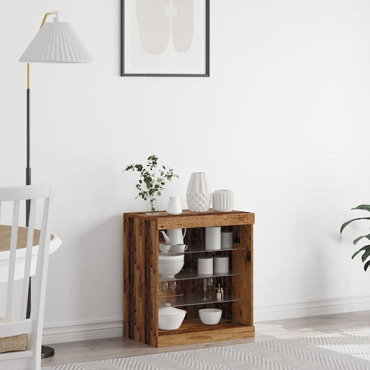 Bodenstehend Wohnzimmer Vitrine mit Glas & Beleuchtung 60.5x37cm