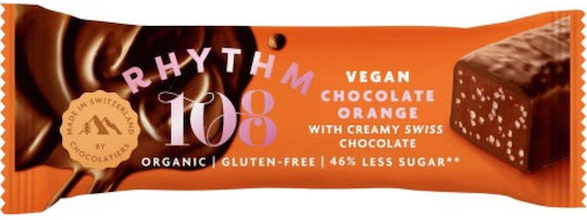 Rhythm 108 Βιολογικό Προϊόν Σοκολάτα Πορτοκάλι Vegan Χωρίς Γλουτένη 33gr