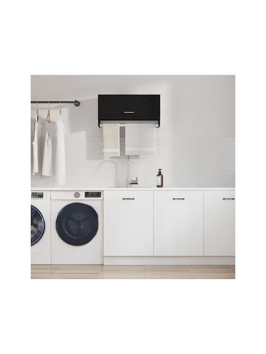 vidaXL Schiene Badezimmer Einzel Wandmontage Schrauben ​70x32.5cm Schwarz