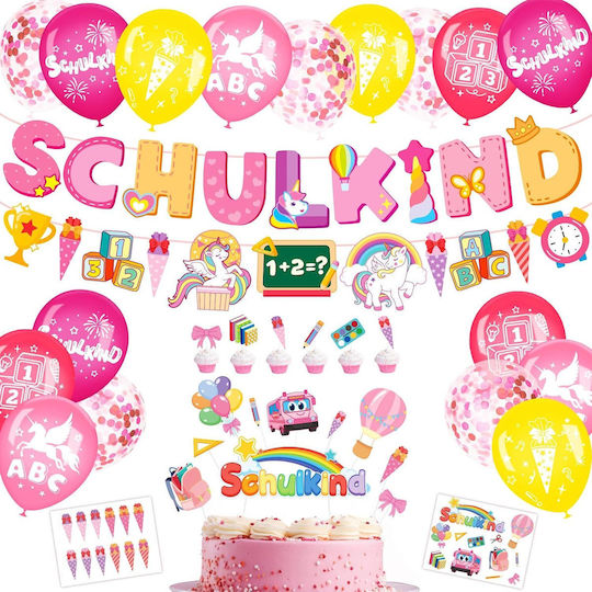 Composition with 73 Balloons Pink Elidepe Back To School Decoration