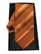 Makis Tselios Fashion Men's Tie Silk Printed in Orange Color