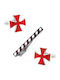 Set Men's Cufflinks from Steel in Red Color
