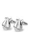 GW Sailboat Cufflinks in Silver Color