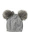 Pom Pom Beanie Beanie Knitted in Gray color