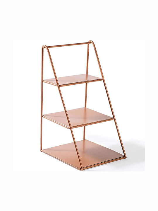 Aberto Design Metallisch Etagere Orange Ø16xH30.5cm W16xL17xH30.5cm 1Stück
