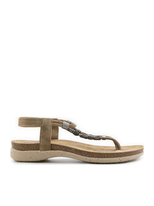 Porronet Leder Flache Sandalen für Damen in Bei...