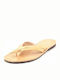 Leather Women's Flat Sandals in Beige Color