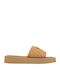 Flip-flops Leather Women's Flat Sandals in Tabac Brown Color