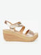 Anatomic Women's Leather Platform Shoes Gold