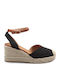 Damenplattformen im Espadrilles-Stil Schwarz
