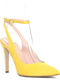 903 Leder Pumps mit Stiletto-Absatz & Riemchen Gelb