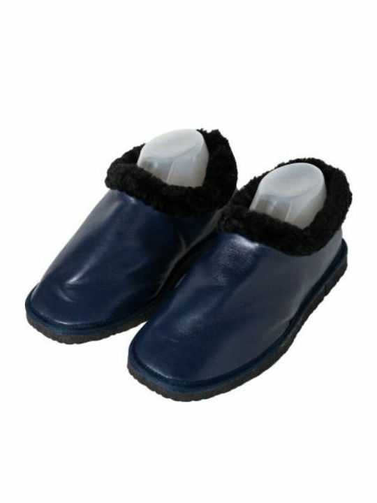 Dalis Leather Geschlossene Zehen Lederne Hausschuhe Blau