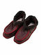 Closed Leather Women's Slippers Red