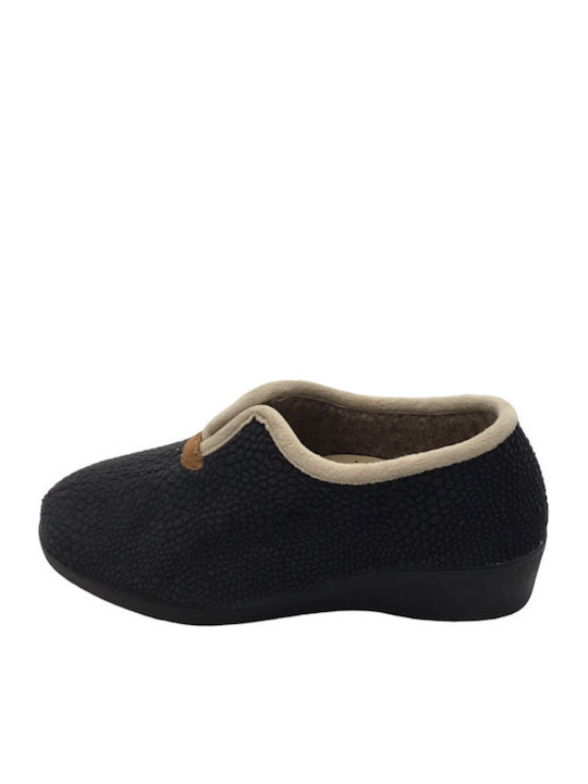 -black Anatomical Leather Women's Slippers Black
