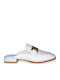 Mules with Chunky High Heel in White Color