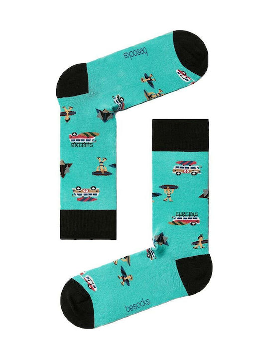 Besocks Besurfer Organic Cotton Socks Turquoise 52421us000028-tur