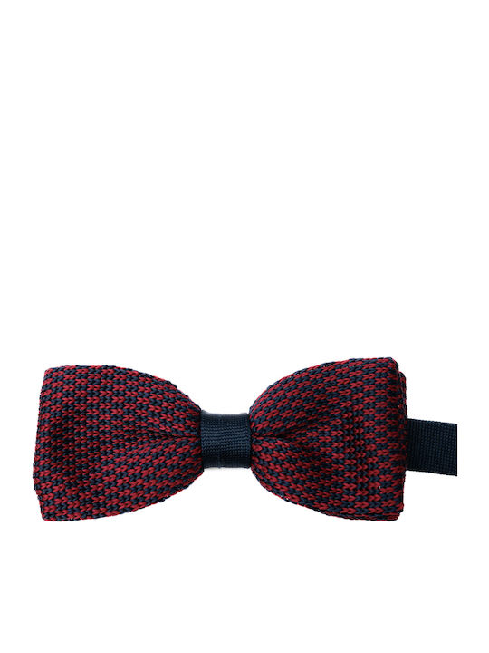 Men's Knitted Bow Tie Nino Venturi 51795 Burgundy-Blue